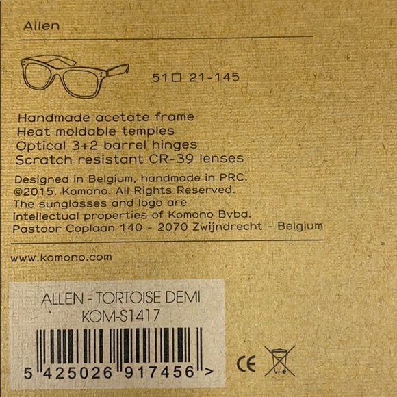 New Men’s KOMONO Allen Brown Tan tortoise Sunglasses 🌴 - Picture 9 of 16